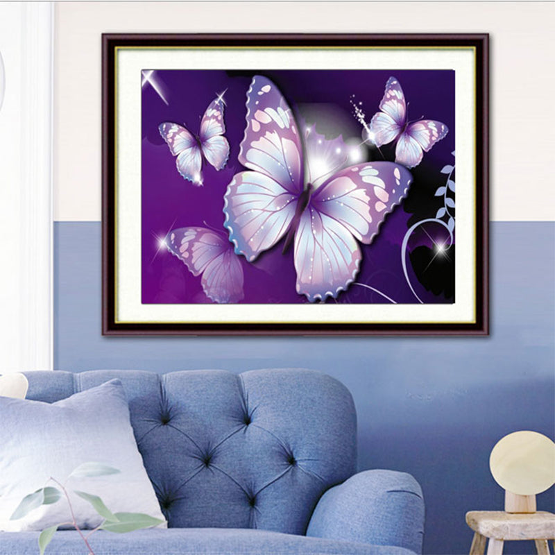 Purple Butterfly  | Full Round Diamond Painting Kits