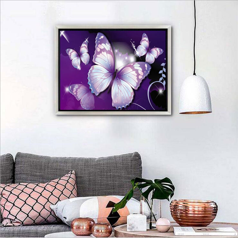 Purple Butterfly  | Full Round Diamond Painting Kits