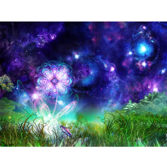 Purple Fantasy Flower  | Full Round Diamond Painting Kits