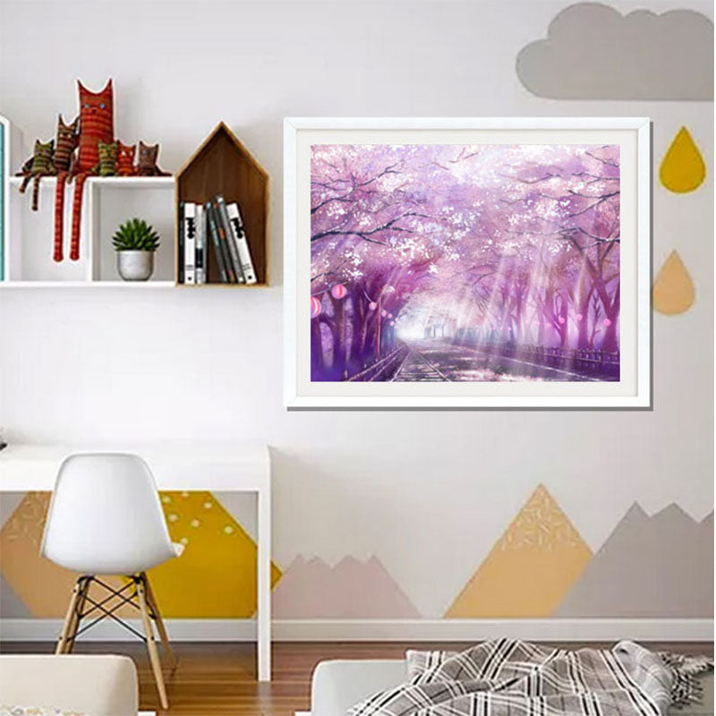 Pink Dream Trail   | Full Round Diamond Painting Kits