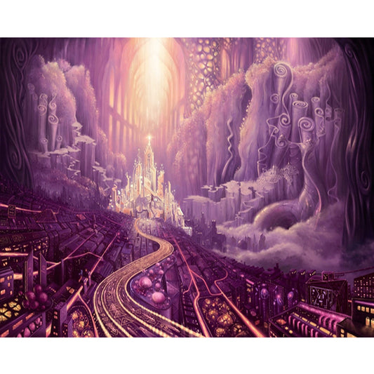 Purple Fantasy Castle   | Full Round Diamond Painting Kits