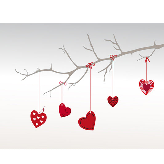 Red Love On The Branch   | Full Round Diamond Painting Kits