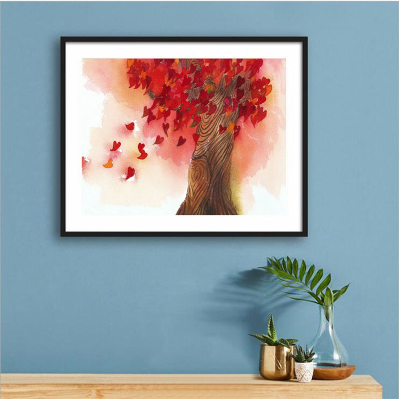 Red Love Tree   | Full Round Diamond Painting Kits