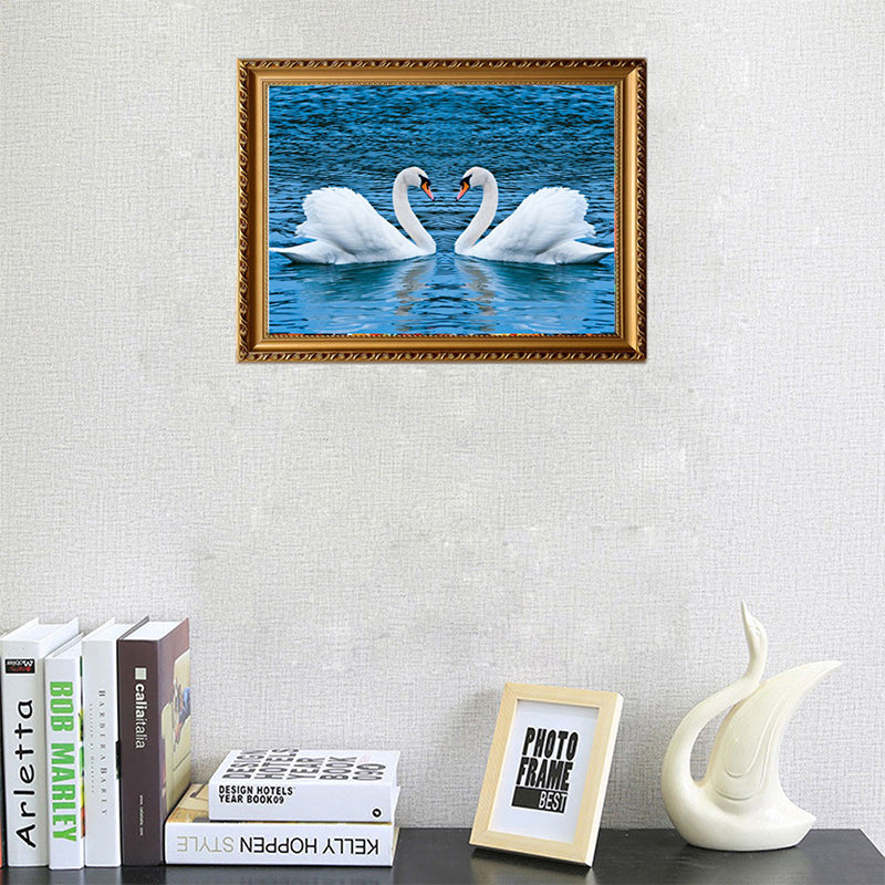 Romantic White Swan   | Full Round Diamond Painting Kits