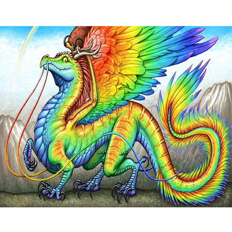 Colorful Dragon   | Full Round Diamond Painting Kits