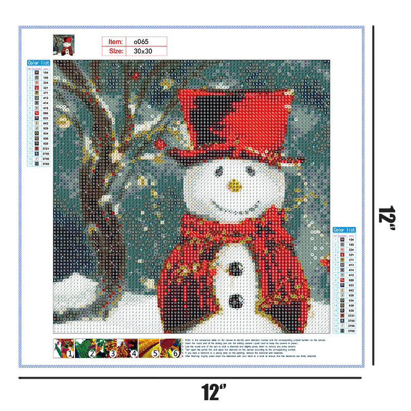 Christmas Snowman | Full Round Diamond Painting Kits