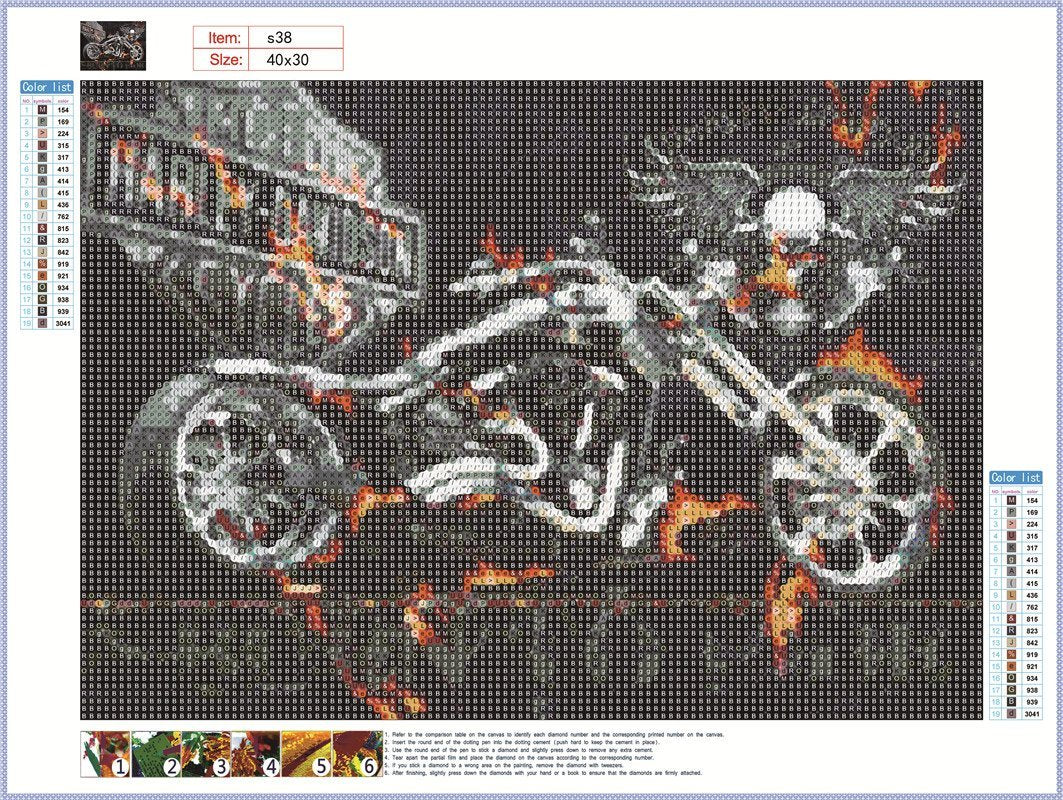 Harley Motorcycle  | Full Round Diamond Painting Kits