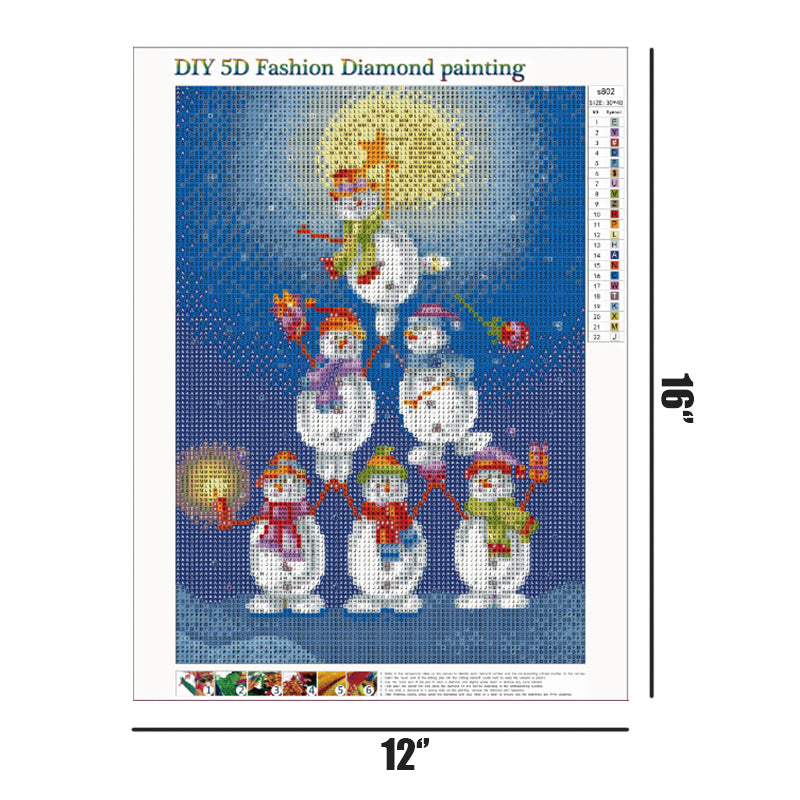 Seven Snowmen  | Full Round Diamond Painting Kits