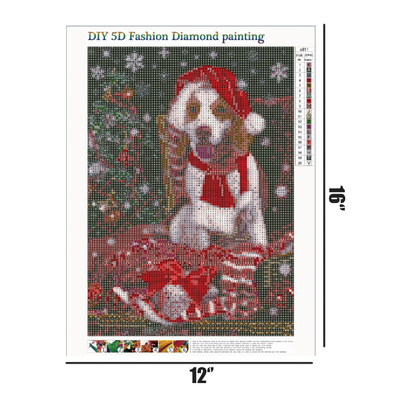 Christmas Dog  | Full Round Diamond Painting Kits