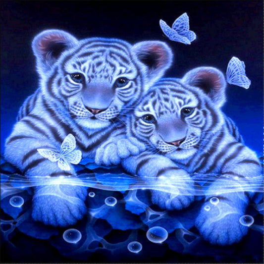 Papillon Tigre | Kits complets de peinture au diamant rond 