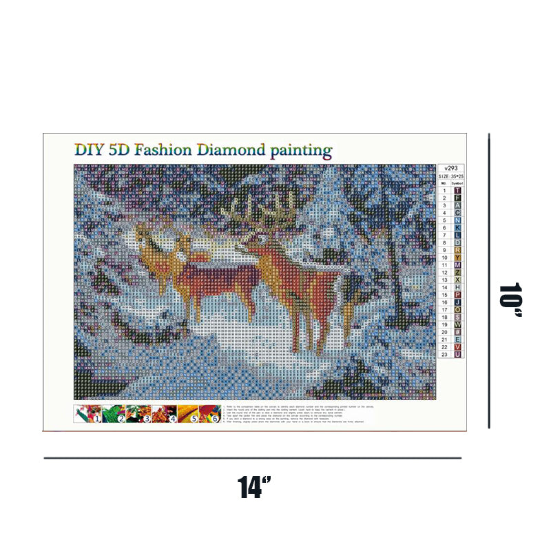 Snow Deer  | Full Round Diamond Painting Kits