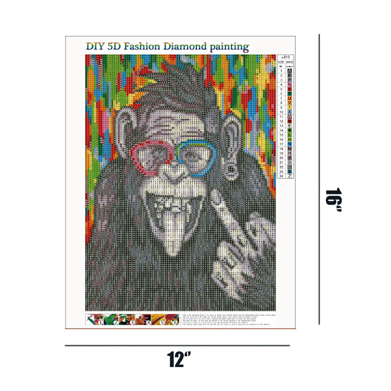 Cartoon Handsome Chimpanzee  | Full Round Diamond Painting Kits