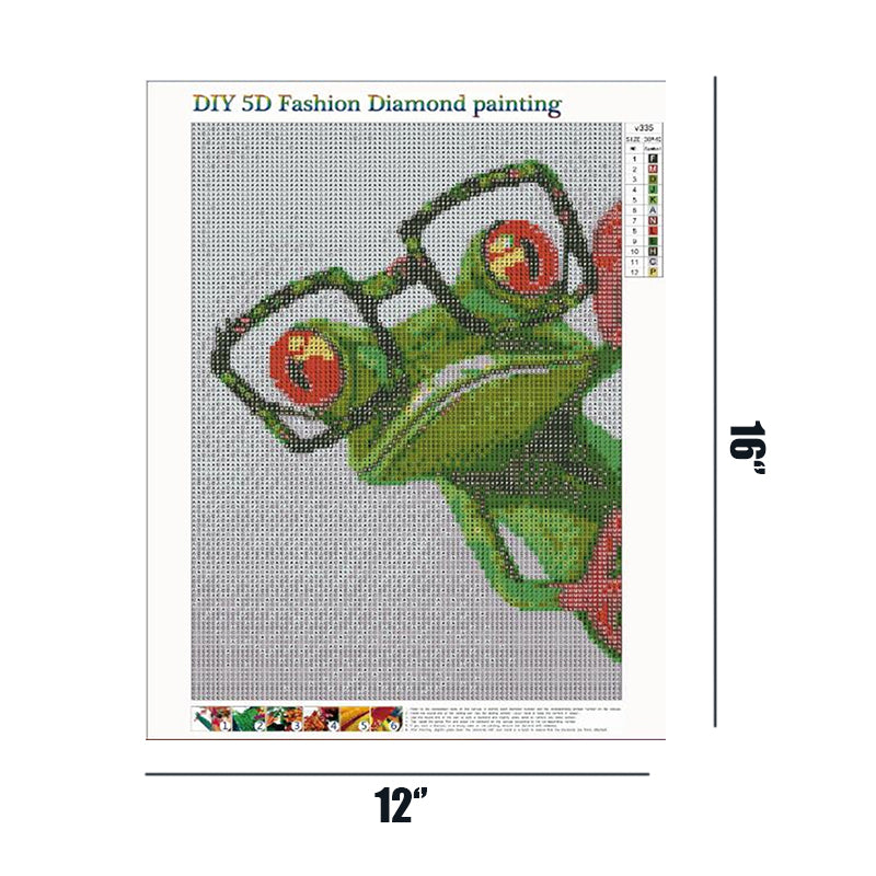 Frog With Glasses  | Full Round Diamond Painting Kits