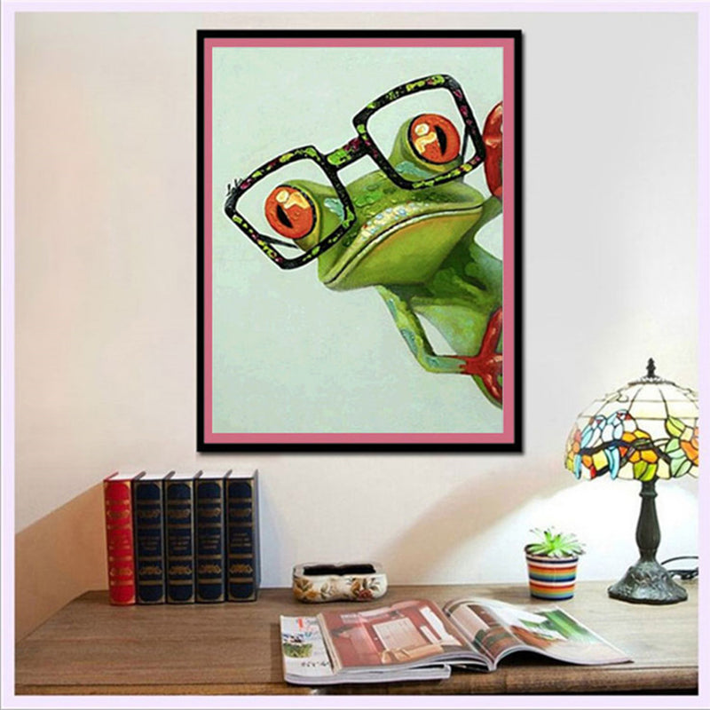 Frog With Glasses  | Full Round Diamond Painting Kits