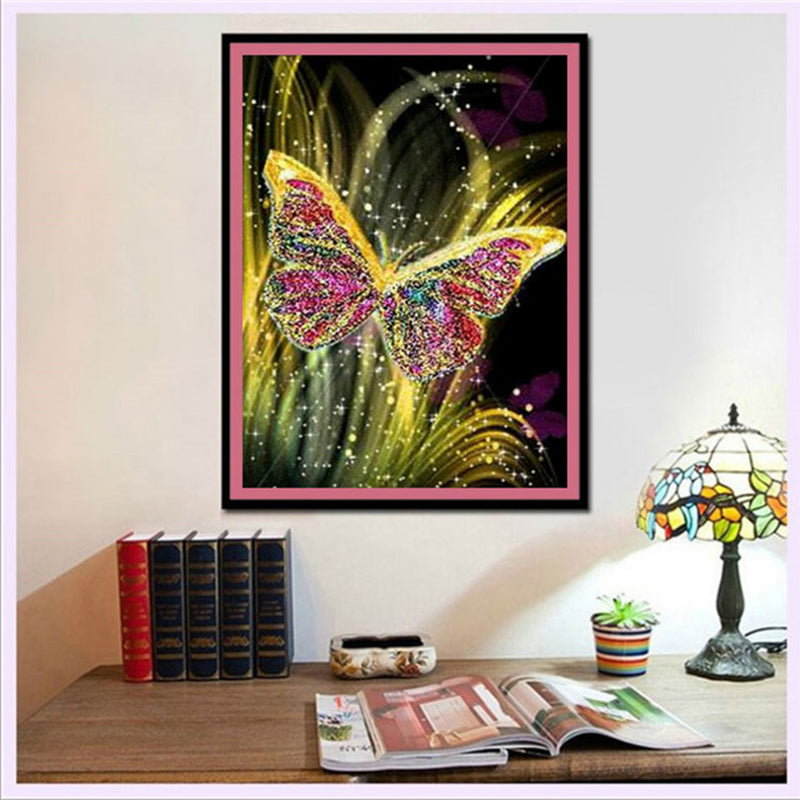 Glowing Butterfly  | Full Round Diamond Painting Kits