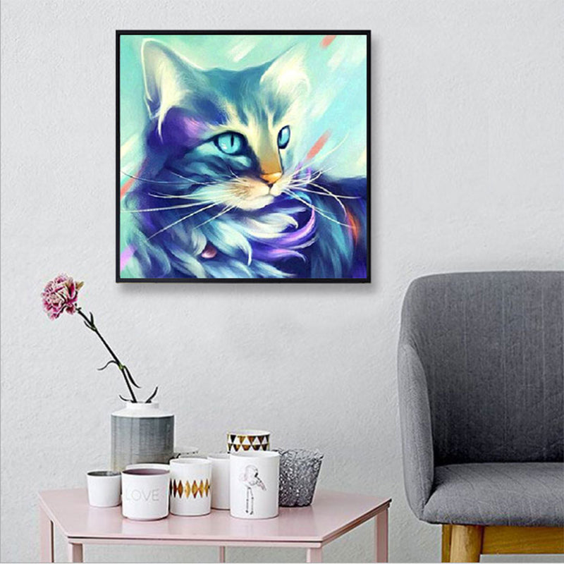 Cartoon Cat  | Full Round Diamond Painting Kits