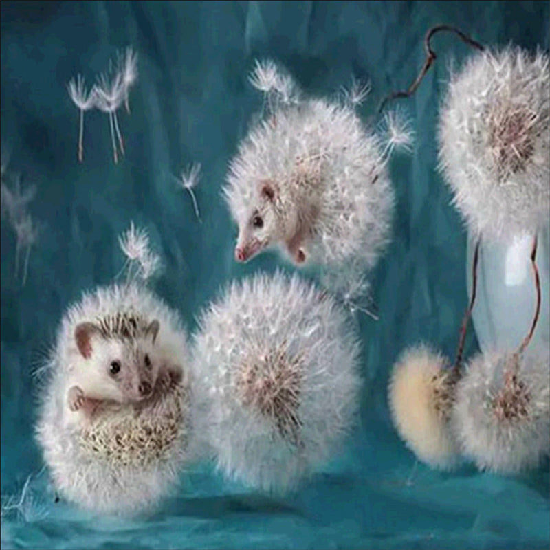 Dandelion Hedgehog  | Full Round Diamond Painting Kits