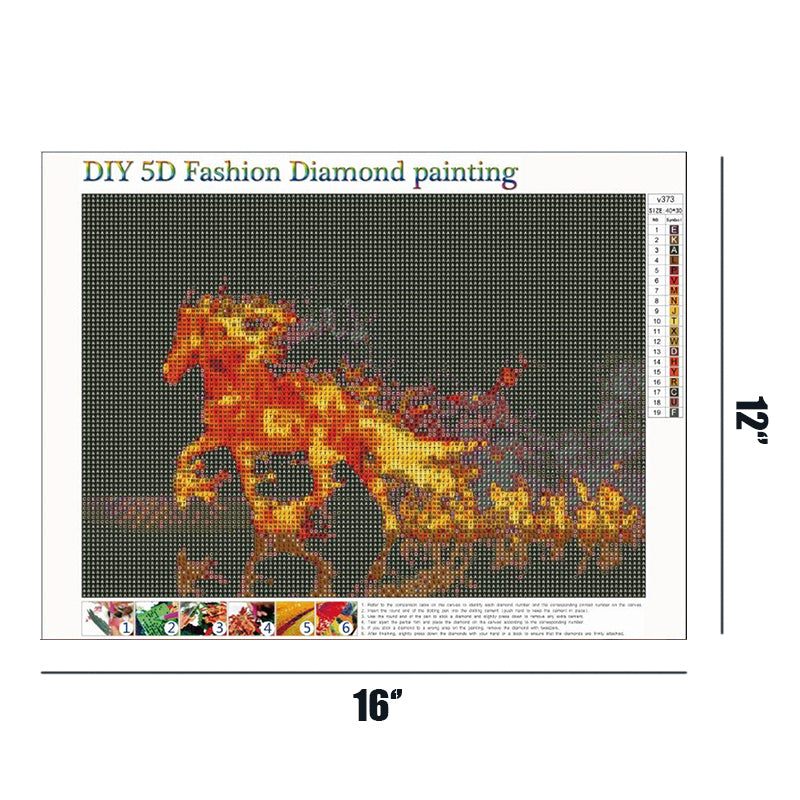 Running Fire Dragon  | Full Round Diamond Painting Kits
