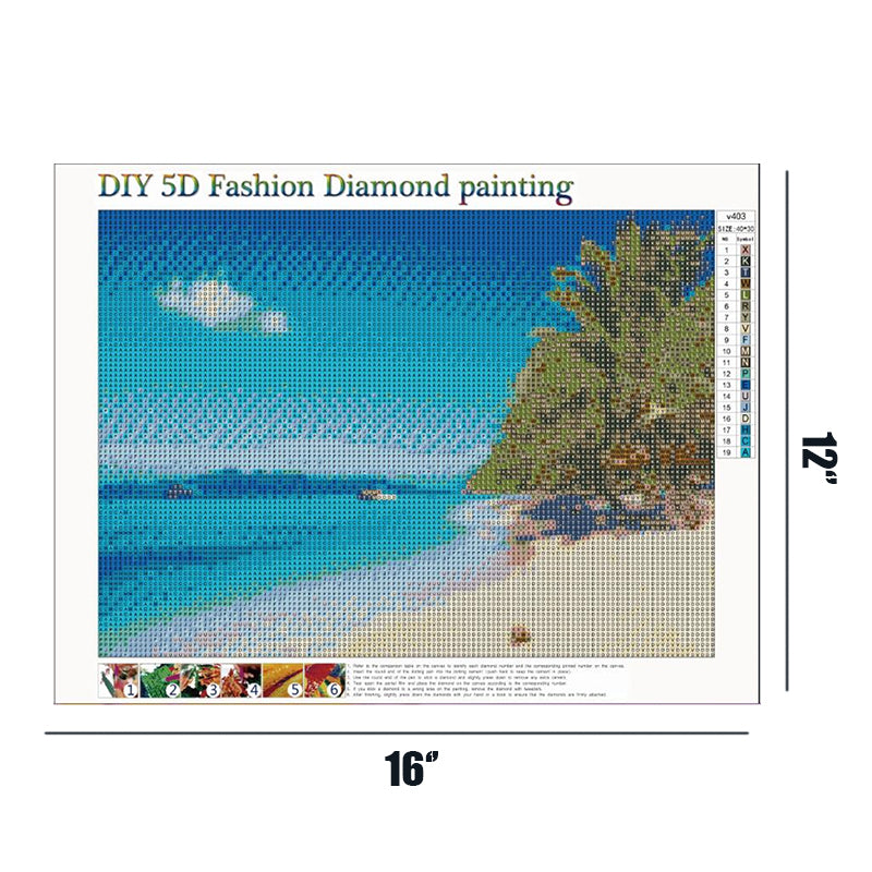 Coconut Palm Tree  | Full Round Diamond Painting Kits