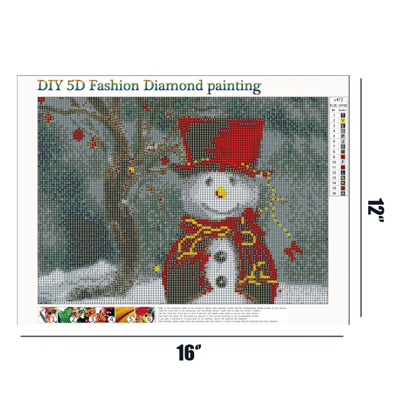 Snowman  | Full Round Diamond Painting Kits