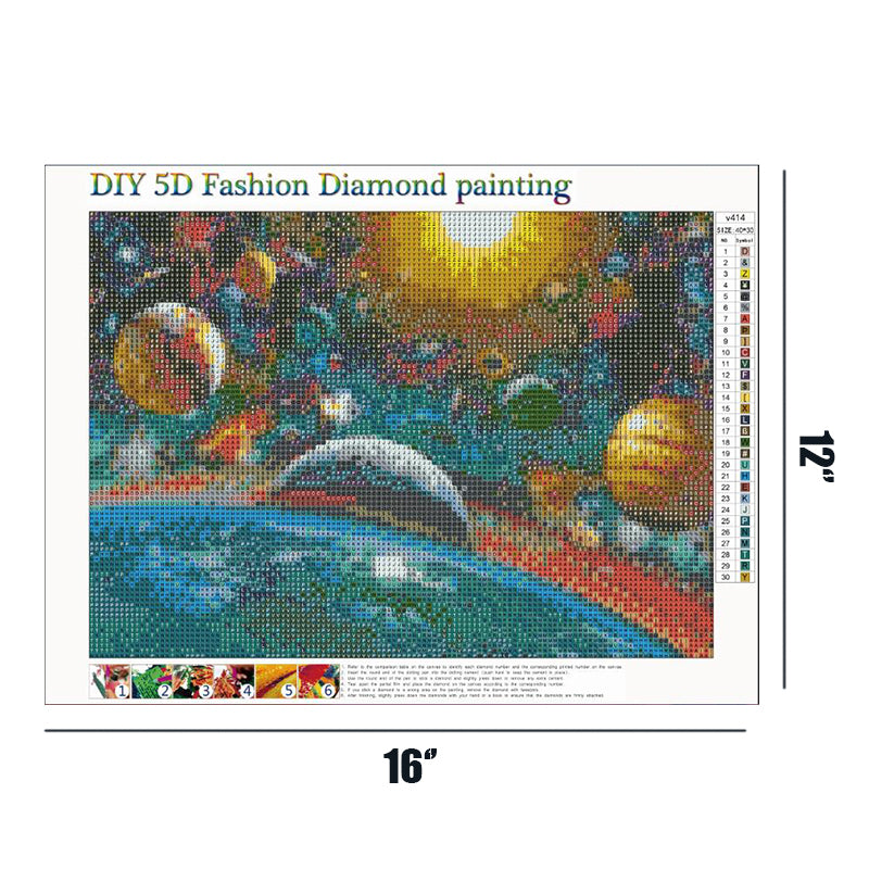 Colorful Planet  | Full Round Diamond Painting Kits