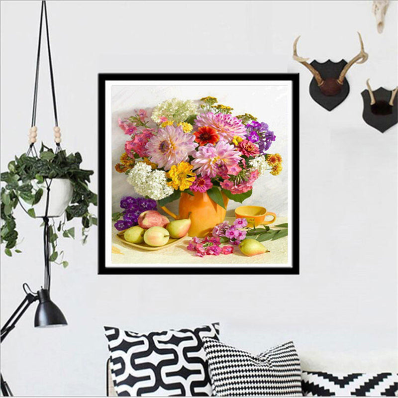 Colorful Flowers  | Full Round Diamond Painting Kits