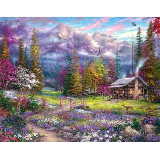 Paysage fantastique | Kits complets de peinture au diamant rond