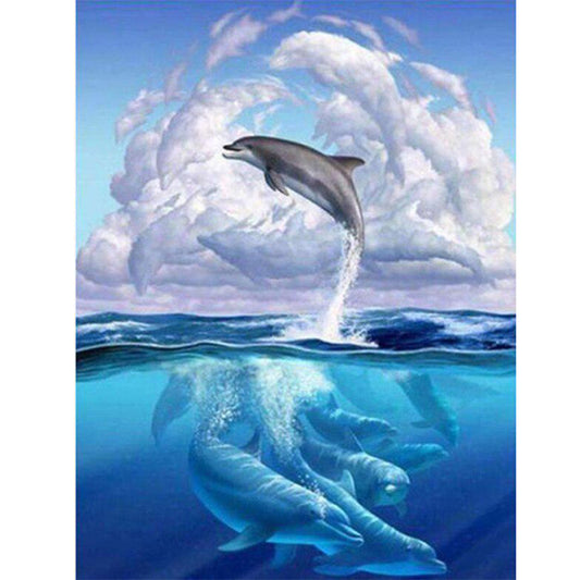 Jumping Dolphin  | Full Round Diamond Painting Kits
