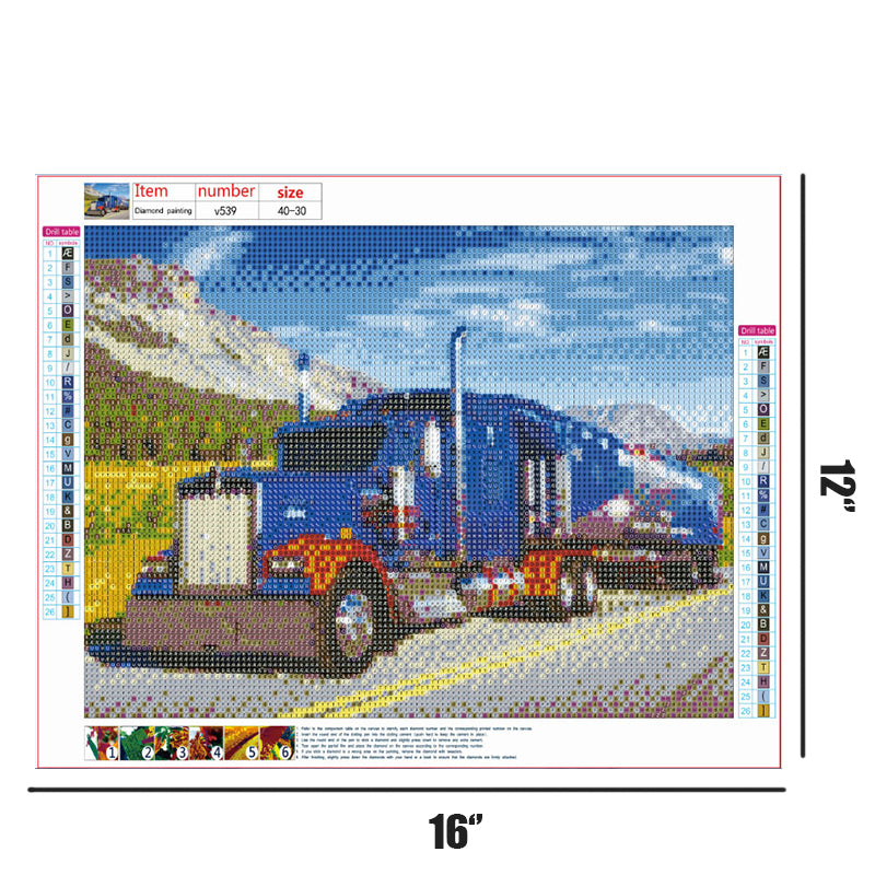 Gros camion | Kits complets de peinture au diamant rond 