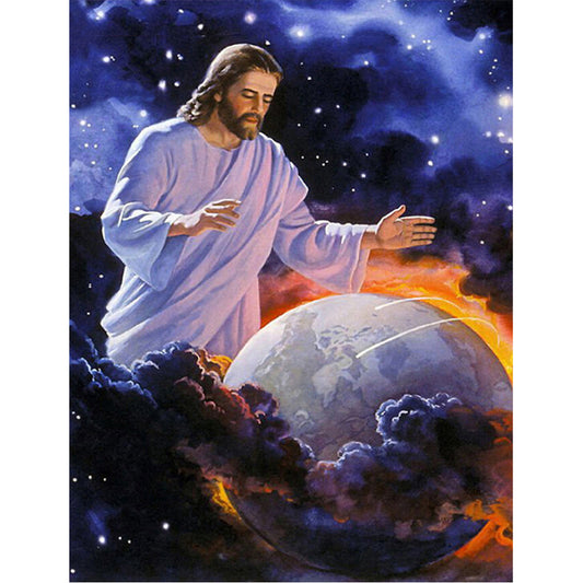 Jesus Gott | Vollständige runde Diamant-Malkits 