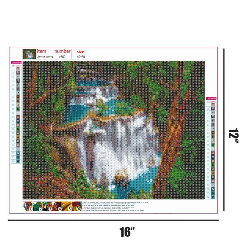 Waterfall Scenery  | Full Round Diamond Painting Kits