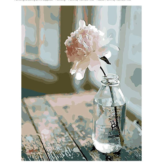 Fleur rose | Kits complets de peinture au diamant rond