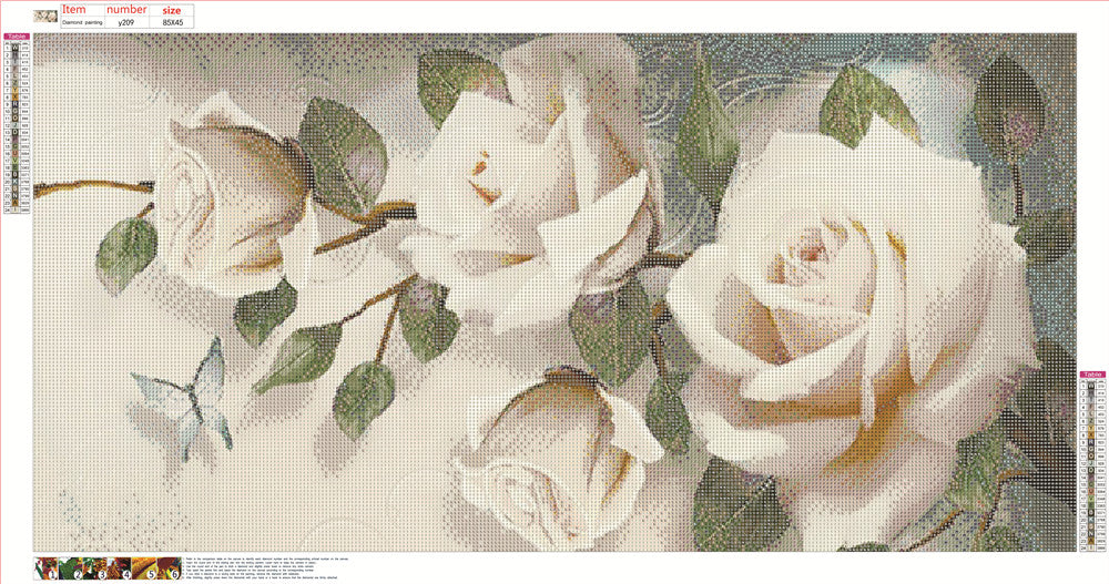 Rose Blanche | Kits complets de peinture au diamant rond