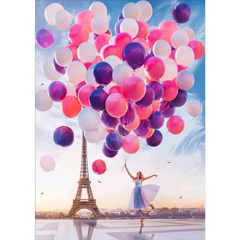 Parisian Balloon Beauty  | Full Round Diamond Painting Kits