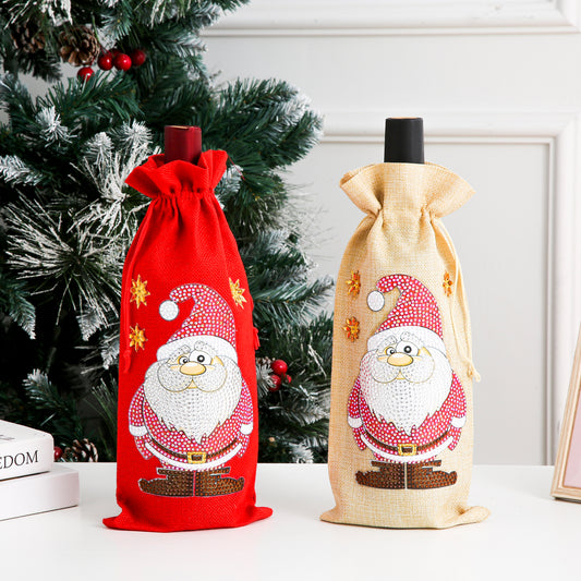 DIY Diamond Christmas Decoration | Christmas | Red Wine Gift Bag